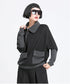 Contrast Panel Zip Collar Pullover